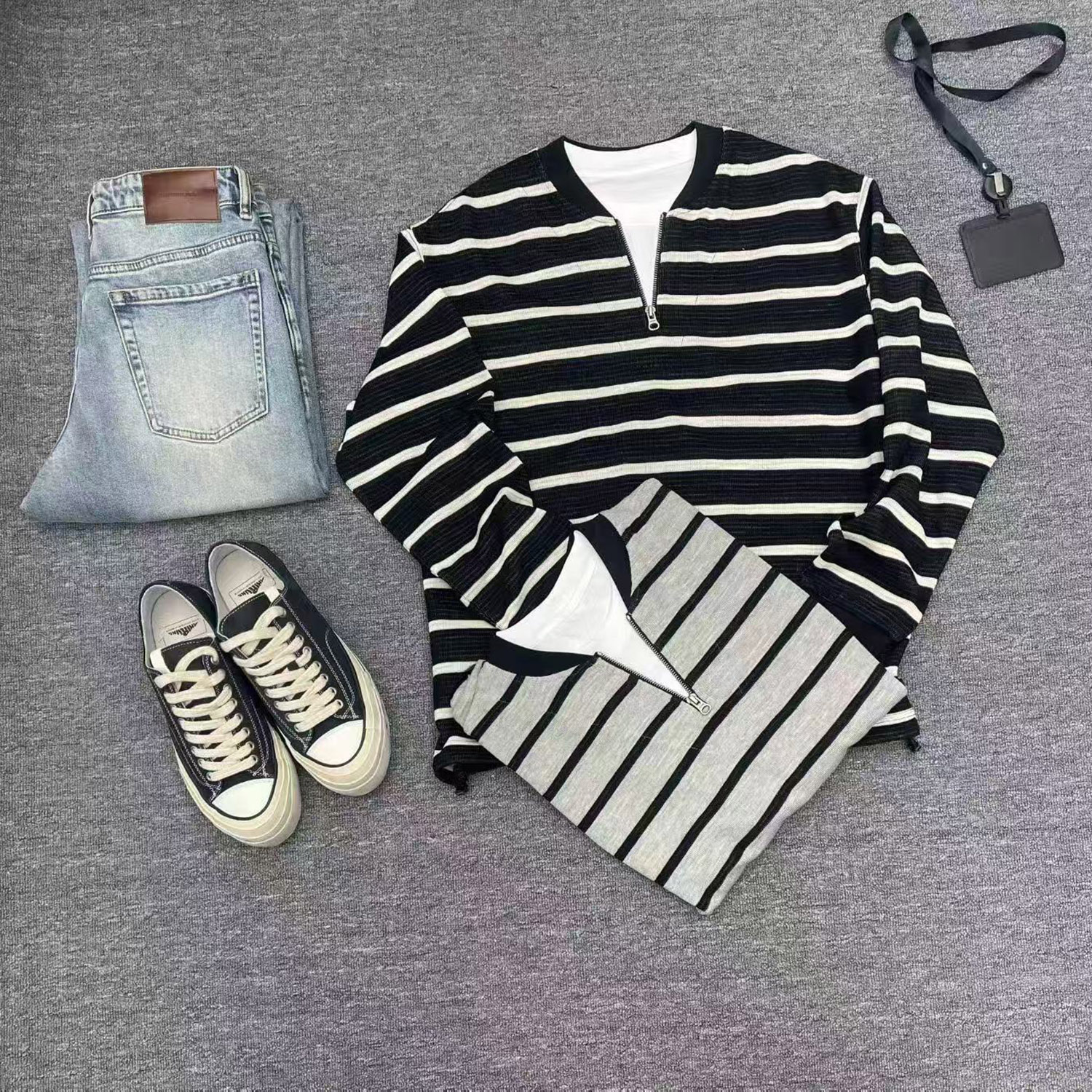Sudadera a rayas de dos piezas Omaiga para hombre 466003